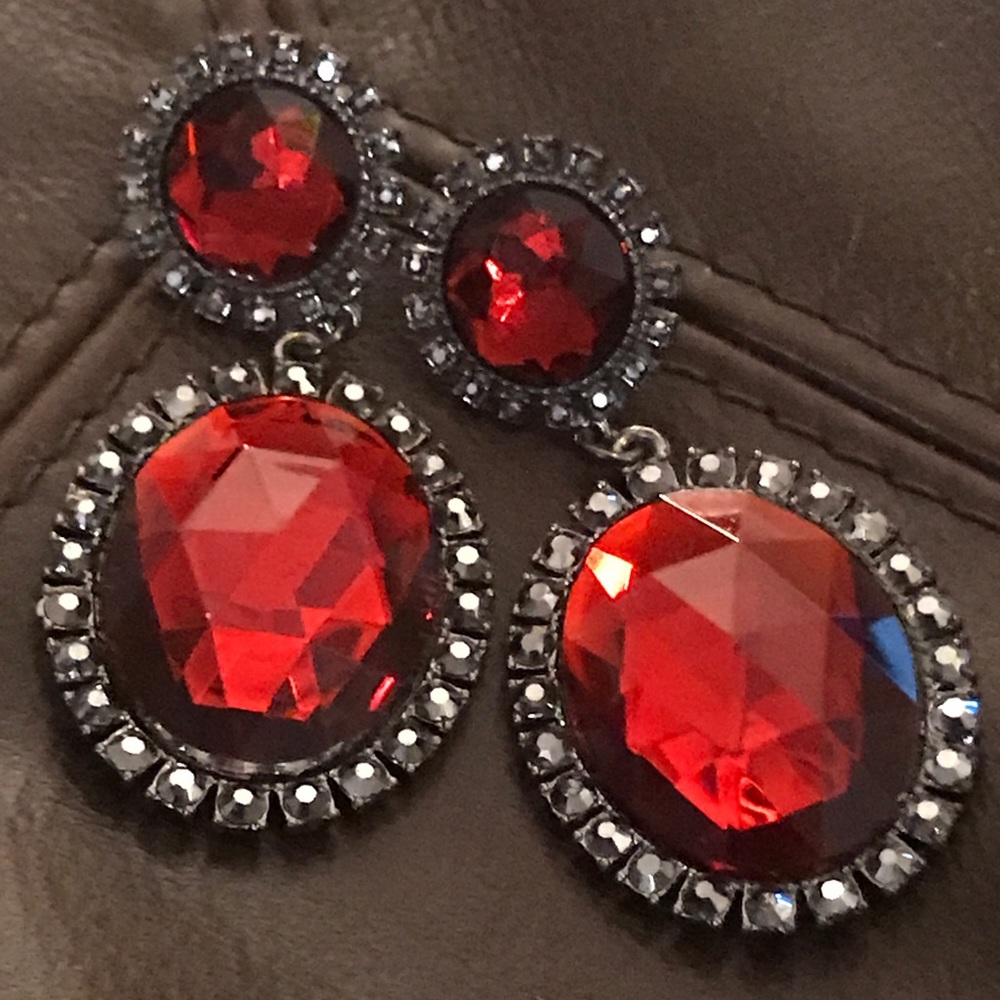 Red and black costume earrings!